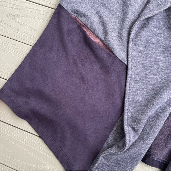 LOGO Lounge Navy/Plum Faux Suede Waterfall Collar Cardigan XXS - Picture 5 of 10